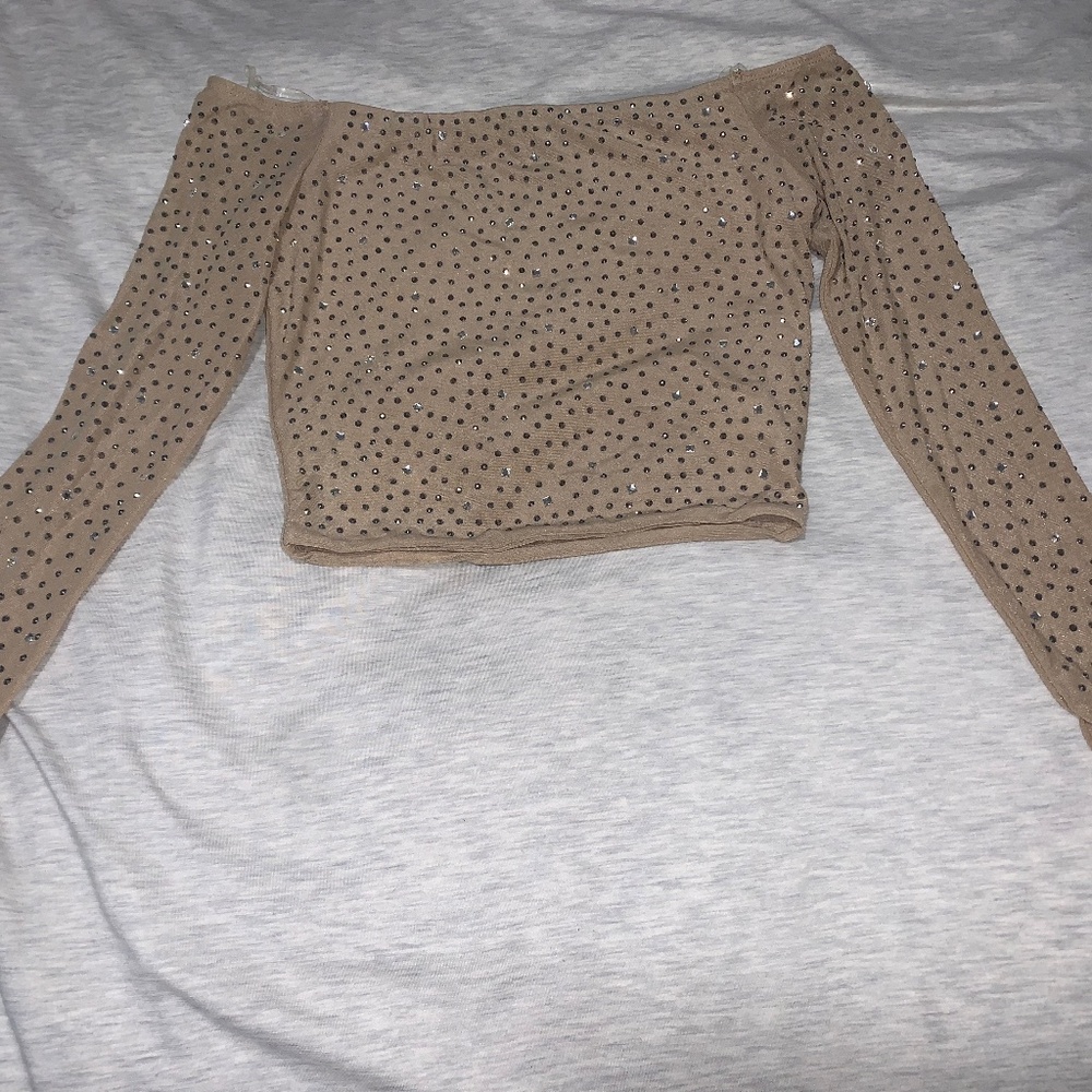 Windsor Jeweled Mesh Crop Top